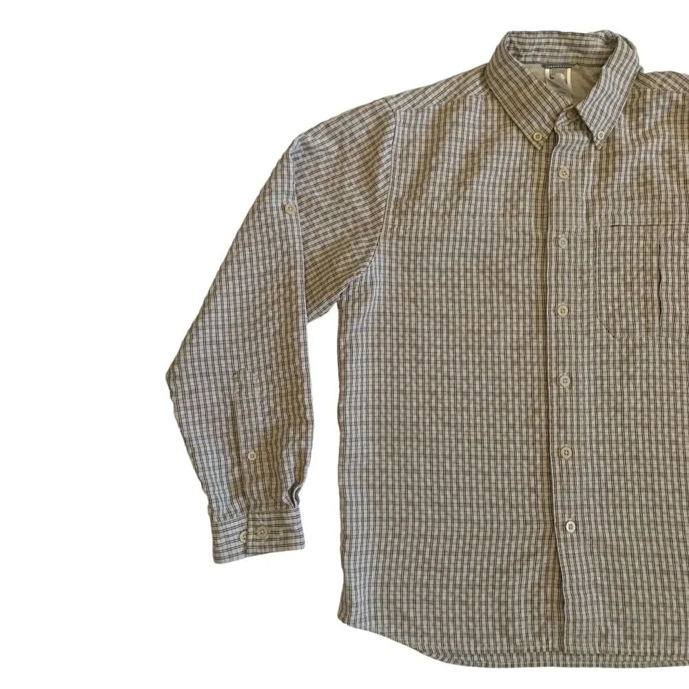The North Face Men's Size M Button Down Long Sleeve Adult Plaid Shirt